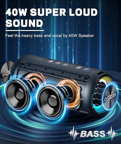 Ortizan Bluetooth Speakers, Portable Wireless Stereo Speaker - Image 2