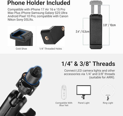 NEEWER Basics Magic Arm Table Stand, 55 cm Microphone Arm Overhead Mobile Phone - Image 7