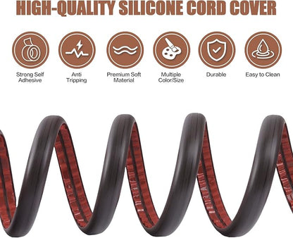 Floor Cord Cover Self Adhesive Cord Hider, 20FT Cable Management, Extension - Image 3