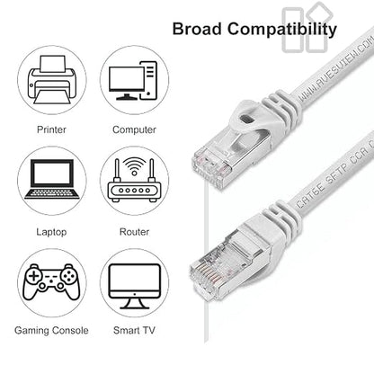 Shielded CAT 6 Ethernet Cable 50 FT, Indoor High-Speed 10Gbps Snagless Shielded - Image 5
