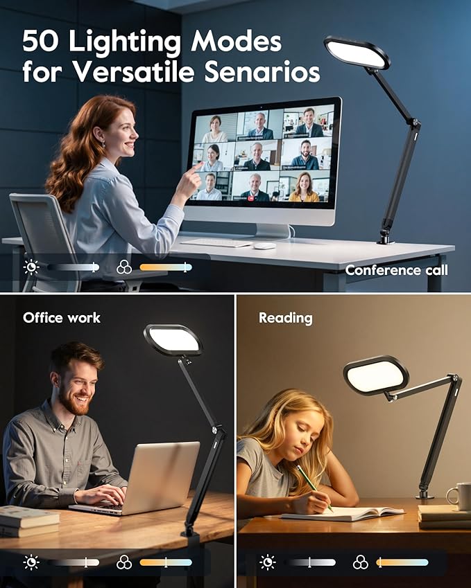 Desk Lamp for Home Office, Eye-Care Dual-Sided Seamless Dimmable LED Desk Light - Image 8