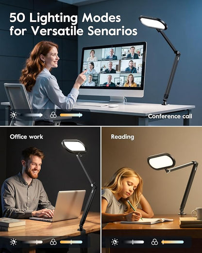 Desk Lamp for Home Office, Eye-Care Dual-Sided Seamless Dimmable LED Desk Light - Image 8