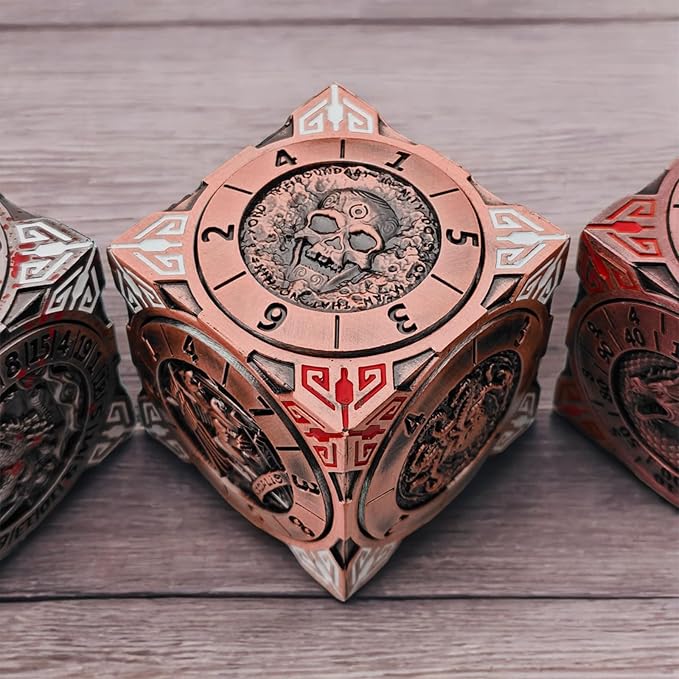 Spinner Dice 7-in-1 Metal DND Set – Premium Copper RPG Dice - Image 2