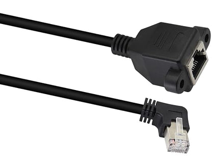 90 Degree Cat 6 Ethernet Cable Right Bend Angle RJ45 Male to Female Shielded - Image 5