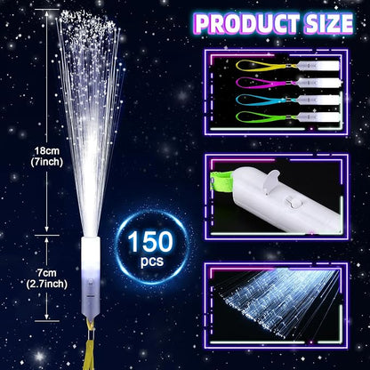 150 PCS White Fiber Optic Sticks, Glow Wands & Light Up Wands - Image 4
