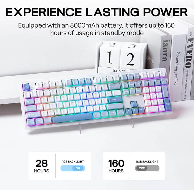 EPOMAKER TH108 Full Size Mechanical Keyboard, Wireless Gaming Keyboard - Image 3