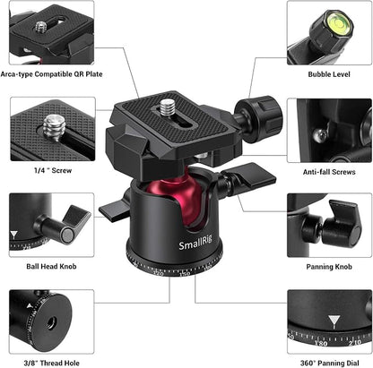 SmallRig Mini Ball Head, Tripod Head Camera 360° Panoramic - Image 4