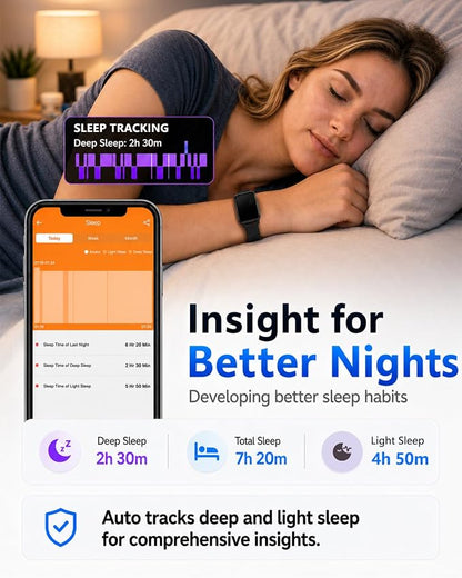 MorePro Health Fitness Tracker for Women Men, 24/7 Heart Rate Blood Pressure & - Image 3