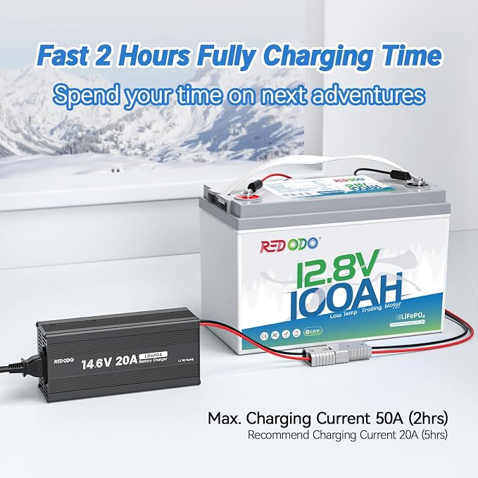 Redodo 12V 100Ah LiFePO4 Battery, Low Temperature Protection, Trolling Motor - Image 7