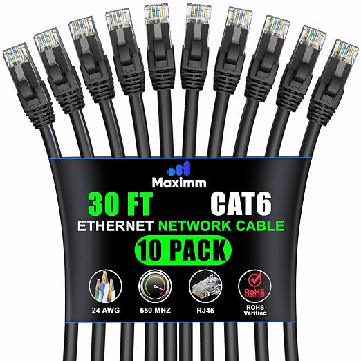 Maximm Cat 6 Ethernet Cable 30 ft by MaximmCable