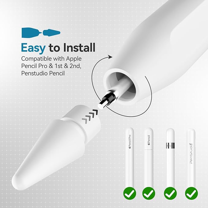 Replacement Tips for Apple Pencil Pro/1st/2nd &USB-C, 3 Pack High Sensitivity - Image 5
