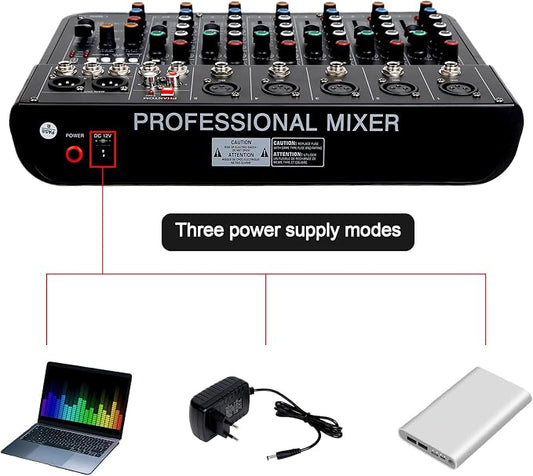 7 Channel mixer, DJ Mixer Board - Image 2