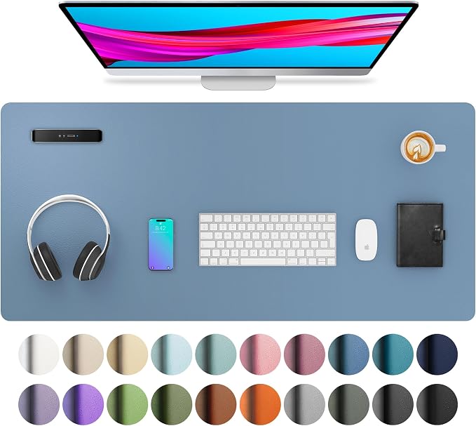 Aothia Leather Desk Pad Protector, Mouse Pad, Office Desk Mat, Non-Slip PU by Aothia