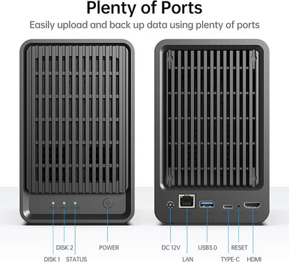 Yxk Zero1 2-Bay Desktop NAS, Beginner-Ready Silent Home NAS Storage 2.5GbE - Image 6