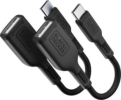 BLACK+DECKER USB C to USB A Adapter, USB C Male to USB Female Adapter Nylon by BLACKDECKER