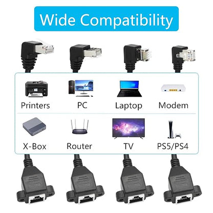 90 Degree Cat6 Ethernet Extension Cable 1FT, Down Angle RJ45 Male to Female - Image 6