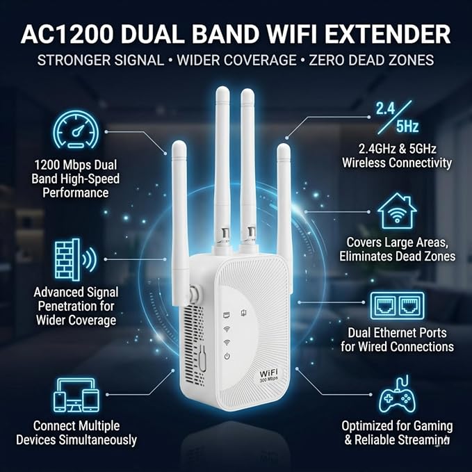 2026 Fastest WiFi Extender Signal Booster Covers 10000 Sq.ft and 80 Devices - Image 5