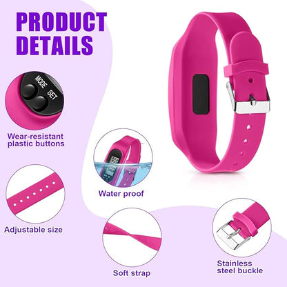 Geyoga Pedometer for Walking Steps and Miles Pedometer Watch Silicone Steps - Image 3