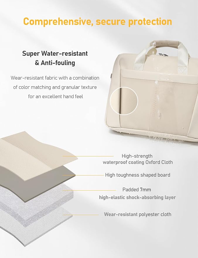 13-14 Inch Laptop Shoulder Bag Business Briefcase Water Resistant Computer - Image 3