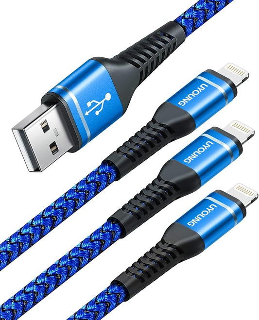 3FT Lightning Cable 3Pack MFi Certified iPhone Charger Cable USB Apple Charging by UYOUNG