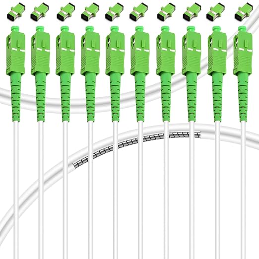 10Pack - 10m SC/APC to SC/APC Fiber Optic Internet Cable, Armored Single Mode by Bangun