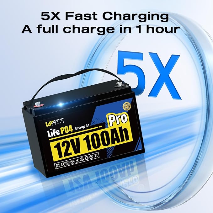 4Pack 12V 100Ah LiFePO4 Lithium Battery, BCI Group 31, Deep Cycle Up to 15000 - Image 6