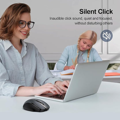 TECKNET Wireless Mouse Rechargeable 4800 DPI Silent USB A & Bluetooth Mouse 6 - Image 6