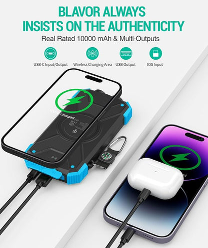 BLAVOR Solar Charger Power Bank 10, Portable Wireless Charger, 20W Fast - Image 5