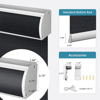 SmartWings Motorized Light Filtering Roller Shades 60% Blackout Work - Image 7