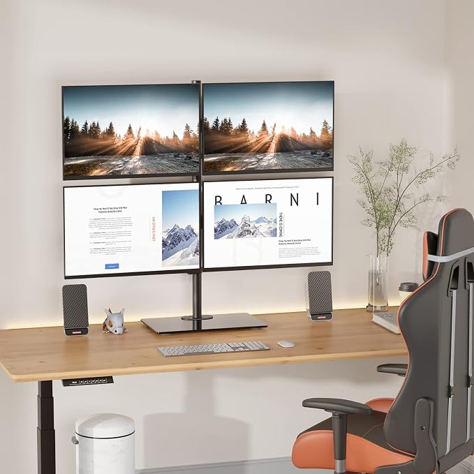 WALI Freestanding Quad Monitor Mount - Image 2