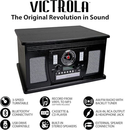 Victrola Aviator 8-in-1 Bluetooth Record Player & Multimedia Center - Image 7