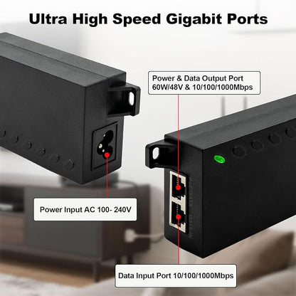60W Gigabit PoE++ Injector - Image 3