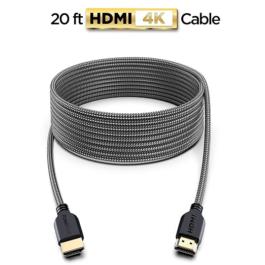 PowerBear 4K HDMI Cable 20 ft High Speed, Braided Nylon & Gold Connectors - Image 2