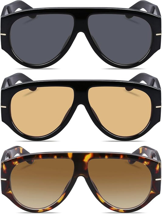 Oversized Retro Aviator Sunglasses - Image 2