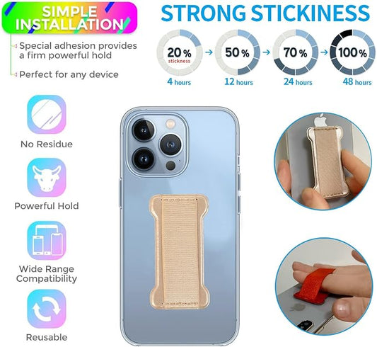 Phone Grip Holder for Hand, Universal Finger Strap Phone Holder, Finger Selfie - Image 2
