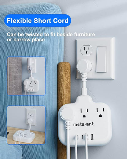 Short Extension Cord 2 inch, Short Cord Power Strip - Image 4