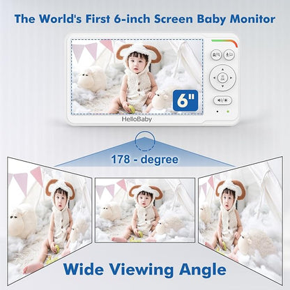 HelloBaby Baby Monitor 6" World First IPS Screen 30H Battery, Secure No WiFi - Image 4