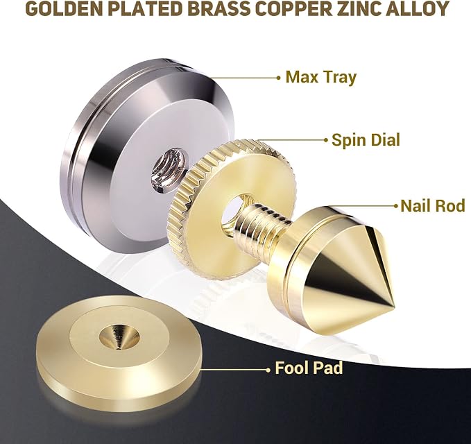 Facmogu 4PCS Golden Speaker Isolation Spikes - Image 4