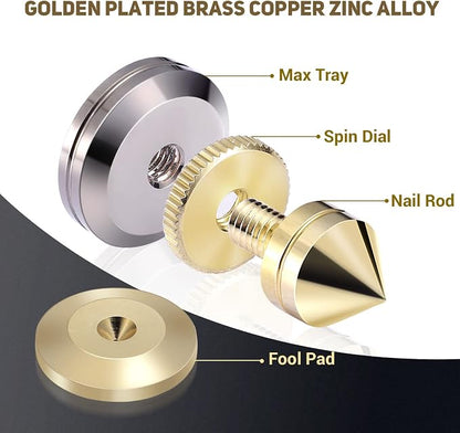 Facmogu 4PCS Golden Speaker Isolation Spikes - Image 4