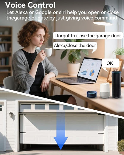 Smart Garage Door Opener, Universal WiFi Garage Door Remote Controller - Image 4