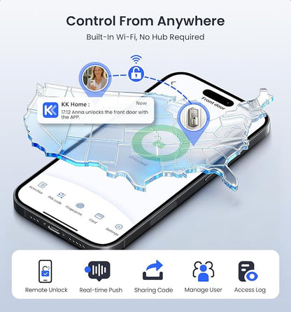 Veise VE027-K Built-in WiFi Smart Lock - Image 3