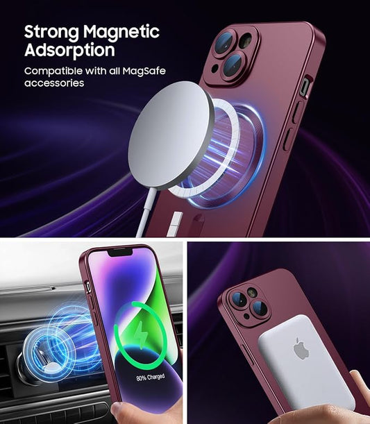 Magnetic for iPhone 15 Case Slim Soft Silicone Bumper Shockproof Metallic Shine - Image 2