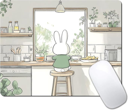 Cute Cartoon Anime Rabbit Custom Mouse Pad by IMAYONDIA