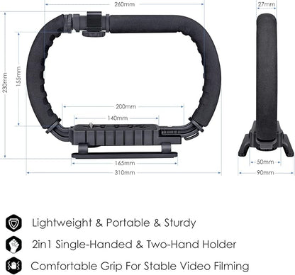 3-Shoe DSLR/Mirrorless/Action Camera Camcorder Phone Stabilizer Expansion Cage - Image 9