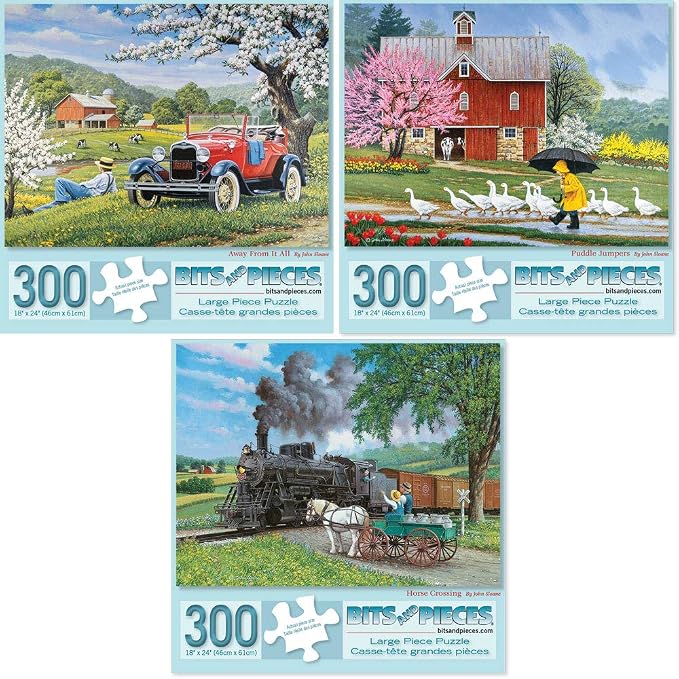 Bits and Pieces – Value Set of Three 300 Piece Jigsaw Puzzles by BitsandPieces