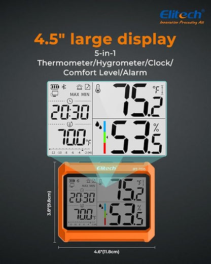 Elitech 2Pack Digital Bluetooth Hygrometer Thermometer, Refrigerator Thermometer - Image 8