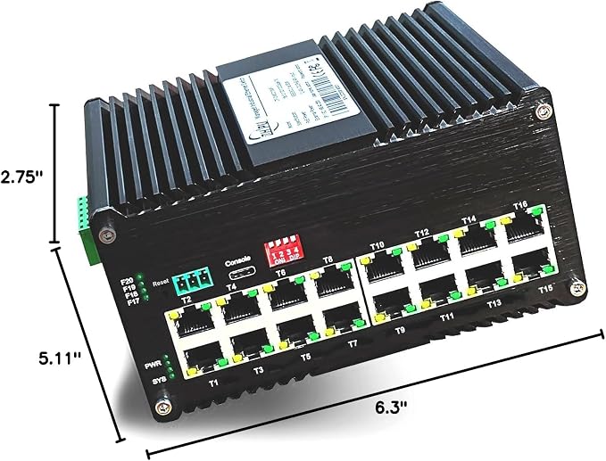 Industrial L2+ Managed 16 Port PoE Ethernet Switch, Gigabit Networking Switch - Image 8