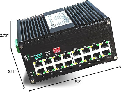 Industrial L2+ Managed 16 Port PoE Ethernet Switch, Gigabit Networking Switch - Image 8