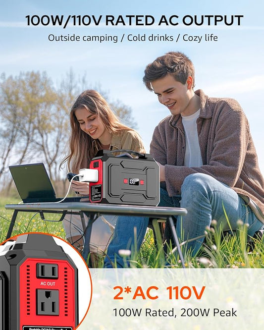 Apowking Portable Power Station Bank 146Wh 200W Peak, Solar Powered Power Bank - Image 2