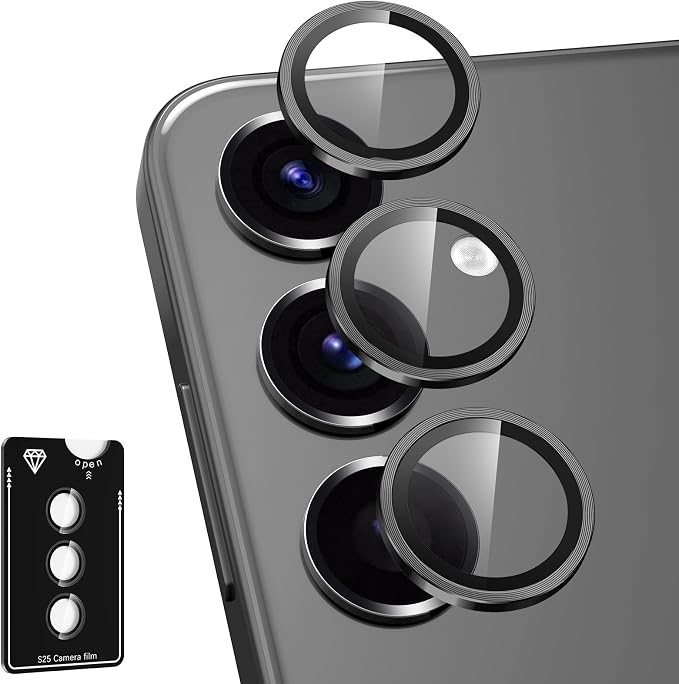 for Samsung Galaxy S25 Camera Lens Protector, Individual Metal Ring Tempered by Btscase
